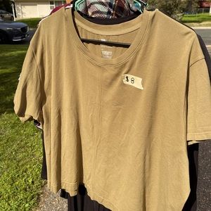 Copped athletic shirt